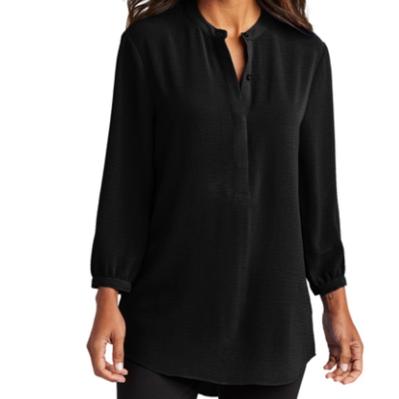 Women's 3/4-Sleeve Textured Crepe Tunic NEW - Picture 1 of 4